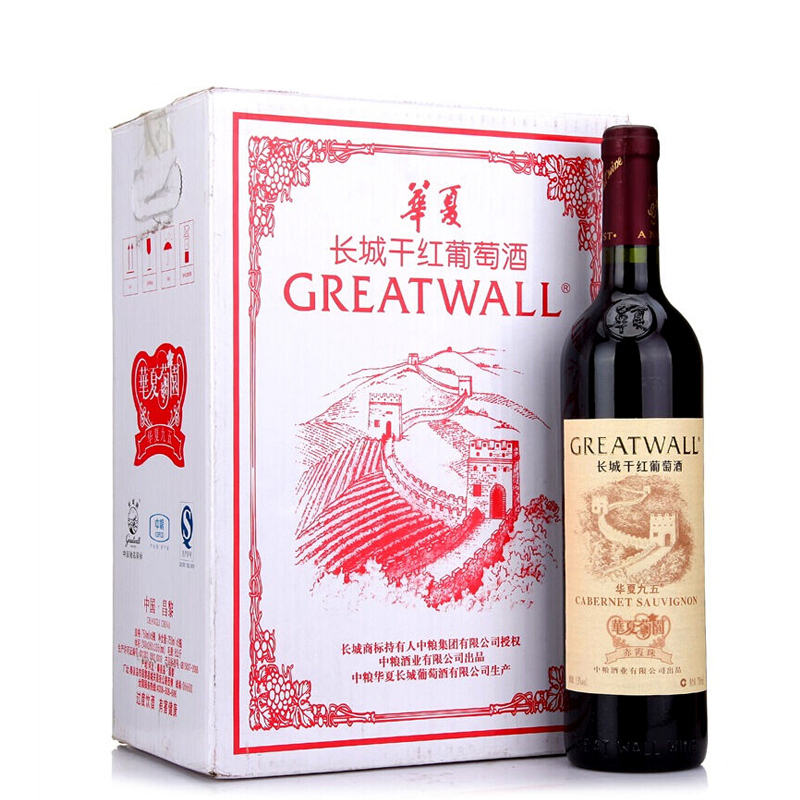 长城(GreatWall ) 红酒 华夏葡园九五特级精选赤霞珠干红葡萄酒 750ml*6整箱装