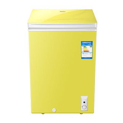 海尔(Haier)BC/BD-103HCDY 103升家用冰柜 彩色藏冷冻转换冷柜 迷你小冰箱 节能单温冷冻柜(黄色)
