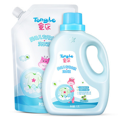 童乐 婴幼儿专用去渍洗衣液1.2L+补充装1L袋装