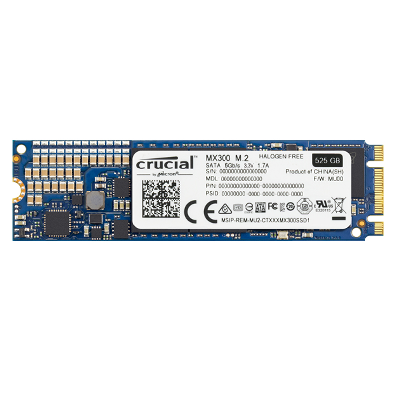 英睿达(Crucial)MX300系列 525GB M.2接口 SSD固态硬盘
