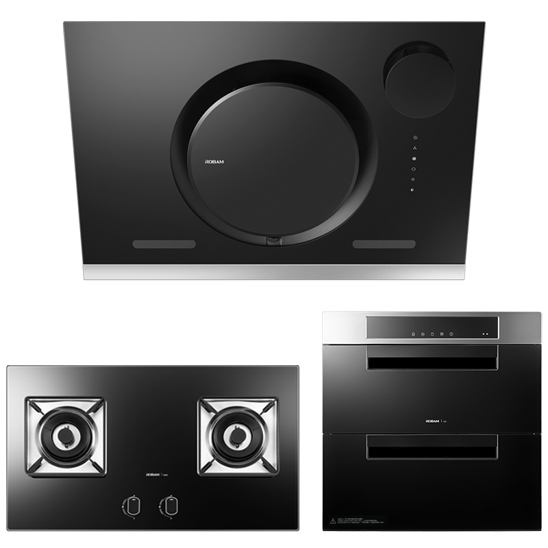 老板(ROBAM)19立方侧吸式触控式空气净化油烟机燃气灶消毒柜油烟机套餐CXW-200-26A8B+56B0+727