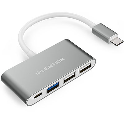 lention蓝盛 Type-C转接头切换器USB hub3.0苹果电脑适用Type-C接口笔记本 深空灰