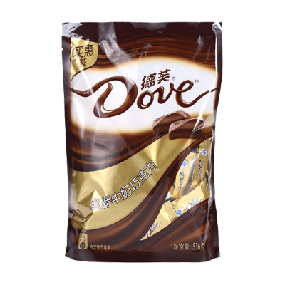 德芙(DOVE) 丝滑牛奶巧克力 实惠装 516g/袋