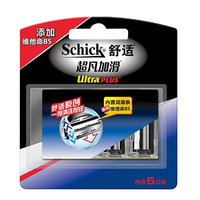 schick 舒适 超凡加滑剃须刀头替换装 5个刀头