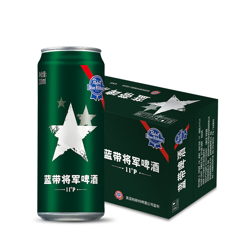 蓝带将军啤酒军罐精酿11度330ml*24听