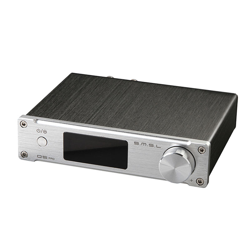 S.M.S.L 双木三林Q5 PRO HiFi纯数字功放机 配遥控USB光纤同轴解码 AUX 低音 银色