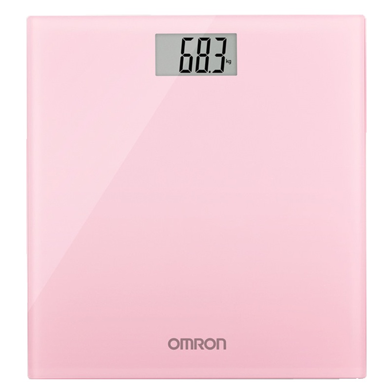 欧姆龙(OMRON)电子体重秤 HN-289PK 家用电子秤薄型 钢化玻璃材质 电子体重计 健康秤器械(粉色)