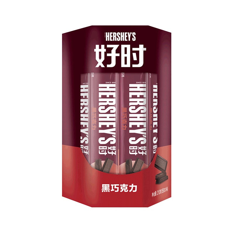 好时(HERSHEY'S) 巧克力 黑巧克力味210g(排块家庭装)