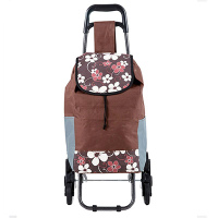 奕辰 6轮可折叠购物车 咖啡梅花