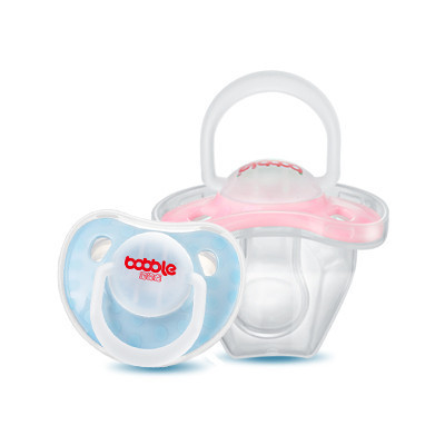 泡泡龙(BOBBLE)婴儿安抚奶嘴 进口全硅胶宝宝安睡奶嘴2个装3-6个月
