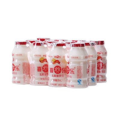 喜乐发酵型乳酸菌原味牛奶儿童酸奶饮品95ml*12瓶