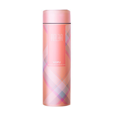 物生物(RELEA)格纹直身保温杯 小号格纹保温杯 不锈钢真空 创意便携车载女士泡茶杯水杯子