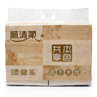 顺清柔 抽纸 本色纸 3层120抽*6包抽取式面巾纸纸巾软抽