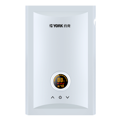 约克（YORK）即热式热水器YK-DJ1微电脑式电热水器家用速热淋浴洗澡防漏电安全智能恒温热水器5500W