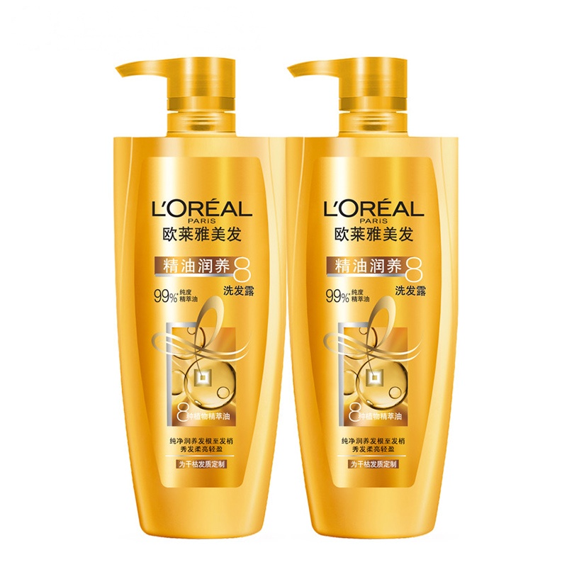 欧莱雅(L'OREAL)精油润养洗发露700ml+精油润养发水700ml赠品(修护柔顺、成人洗发水、所有发质的洗护套装)