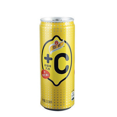 怡泉+C 柠檬味汽水 Sleek Can 330ml*24罐 整箱装 可口可乐荣誉出品(新老包装随机发货)