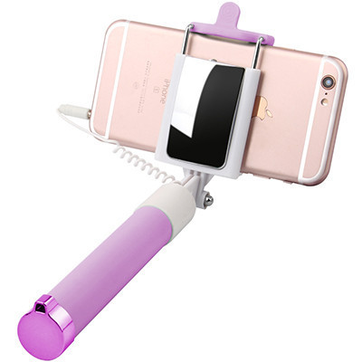 美逸（MEIYI） S8 镜面线控自拍杆 浅紫色