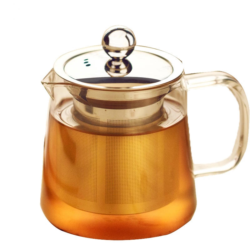 物生物(RELEA)几何壶水壶 耐热玻璃茶壶 过滤不锈钢泡茶壶花茶壶茶具套装
