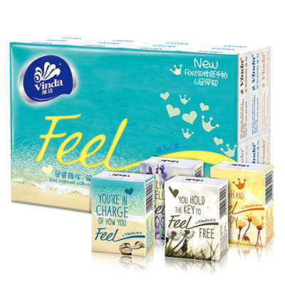维达(Vinda) 手帕纸 Feel系列四层手帕纸*24包(自然无香)
