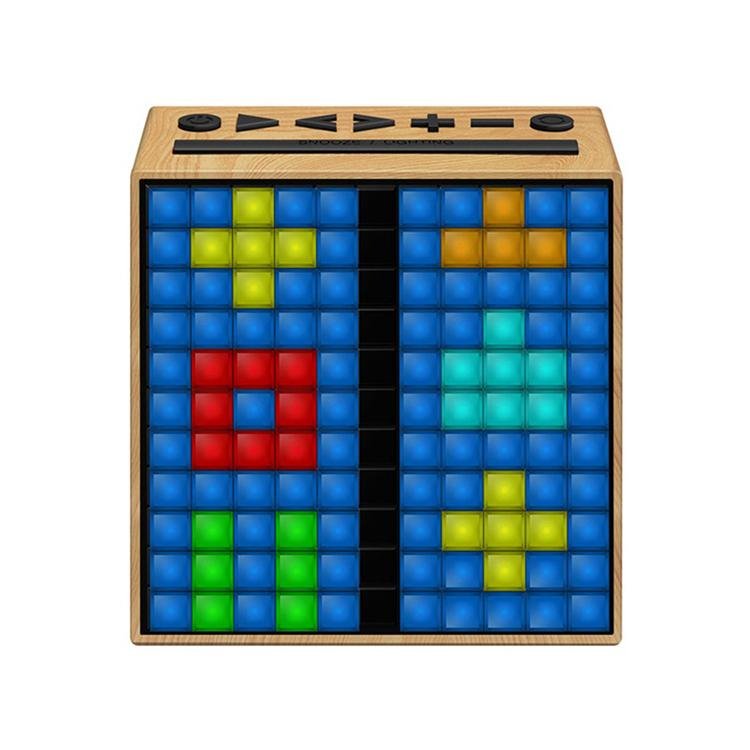 Divoom TimeBox 智能蓝牙音箱 LED彩屏 便携喇叭音响 免提闹钟 LED灯 原木色