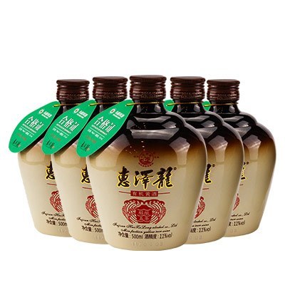 [苏宁超市]惠泽龙闽派黄酒 有机五年黄酒 红曲酒500ml*5瓶