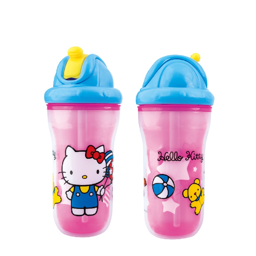 美国努比/Nuby双层hello kitty吸管杯宝宝水杯儿童学饮杯270ml