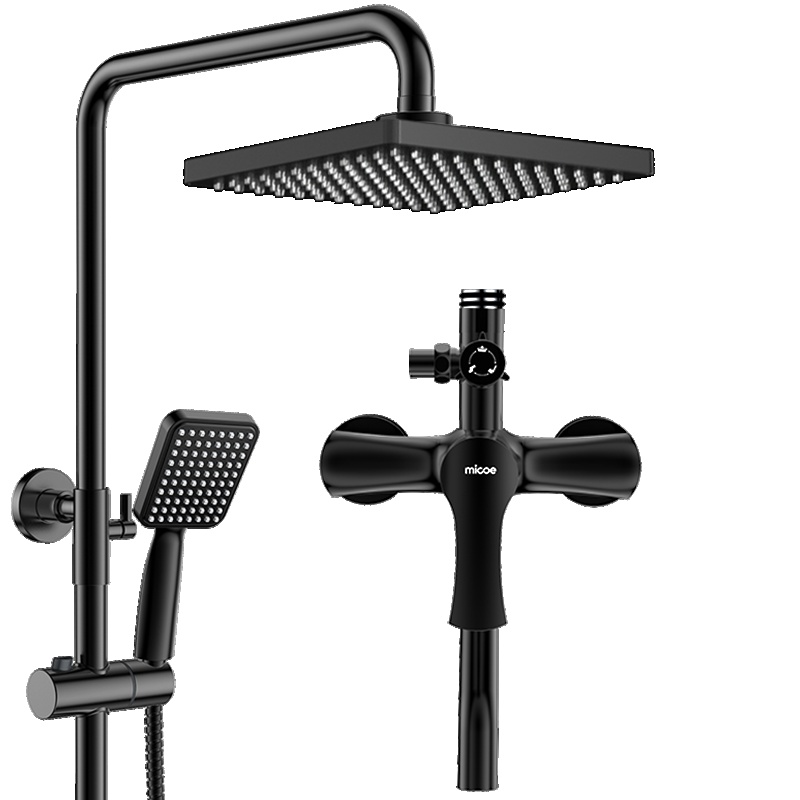 四季沐歌【MICOE】精铜质龙头卫浴花洒 淋浴器空气能花洒套装大蓬头可升降多出水花洒套装挂墙式