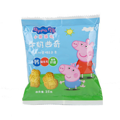 小猪佩奇PeppaPig 牛奶曲奇饼干 (3-12岁适用)25g/袋 国产