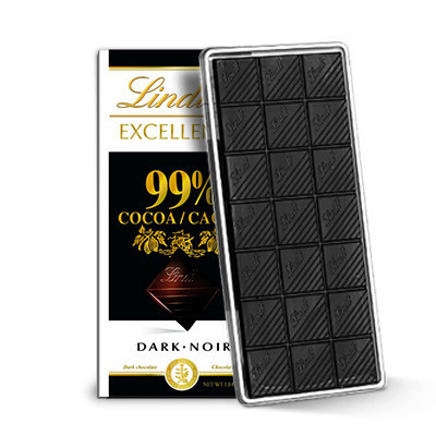 Lindt 瑞士莲 特醇排装99%黑巧克力 50g 法国进口