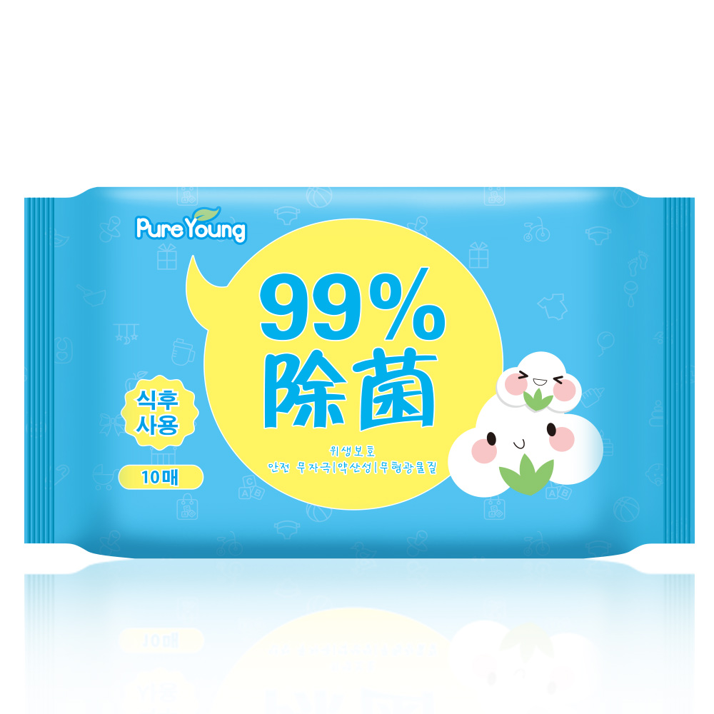 飘漾(Pureyoung)婴幼儿湿巾 10片便携装 99%除菌型