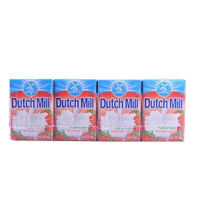 泰国进口 达美(Dutch Mill)草莓味酸奶饮品90ml*4