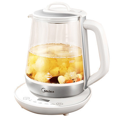 美的(Midea) 养生壶 GE1705a 1.7L 高硼硅玻璃壶身 三层防烫手柄 煎药壶 煮茶壶
