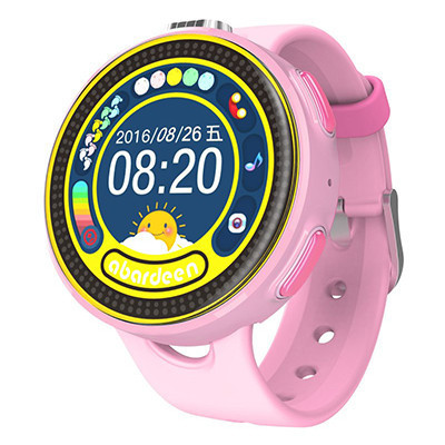 阿巴町(abardeen)泡泡 儿童智能彩屏触摸版 通话定位 语音对讲 拍照 防水防丢 多功能手表 粉色