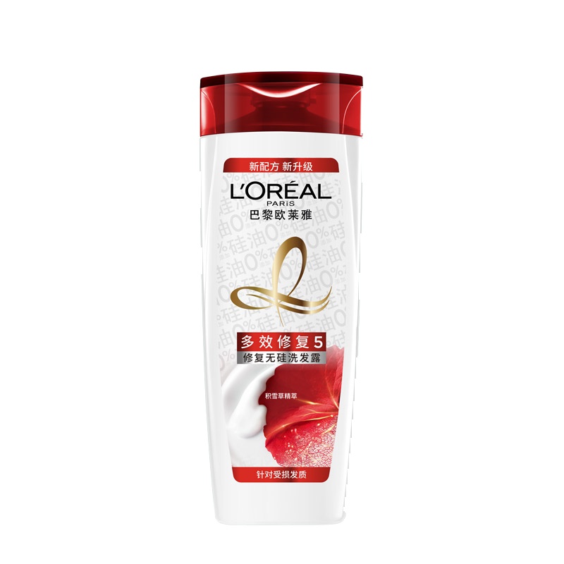 欧莱雅(L'OREAL)多效修复无硅洗发露 200ml(适合受损发质人群,无硅油洗发水)成人使用