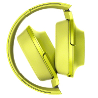 索尼(SONY) 立体声耳机MDR-100AAP 可折叠头戴式麦克风耳机 柠檬黄