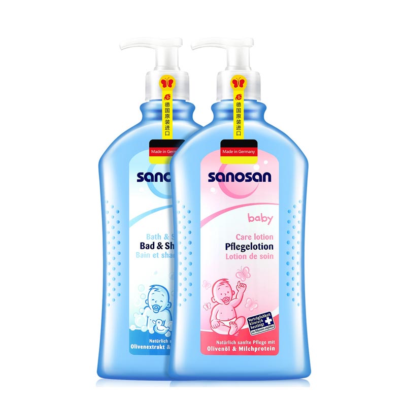 哈罗闪婴儿二合一洗发沐浴露500ml柔润护肤乳500ml