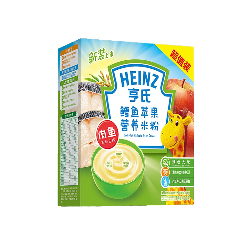 Heinz亨氏鳕鱼苹果营养米粉400g