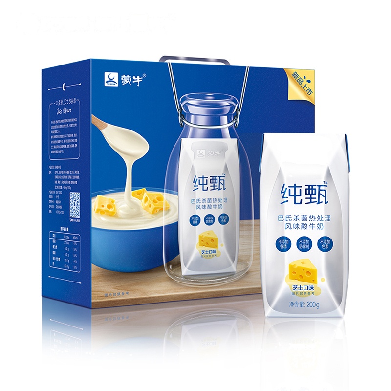 纯甄巴氏杀菌热处理风味酸牛奶芝士口味 200g*12包