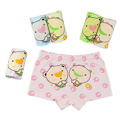 【苏宁自营】情思魅宝宝内裤女平角中大童儿童短裤三条装