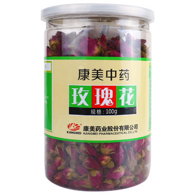 [苏宁易购超市]康美玫瑰花茶 广西玫瑰茶罐装100g/瓶