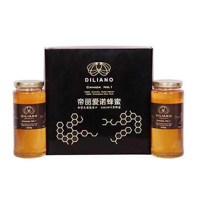 帝丽爱诺(DILIANO)四叶草蜂蜜 500g*2 礼盒装 加拿大进口蜂蜜冲调