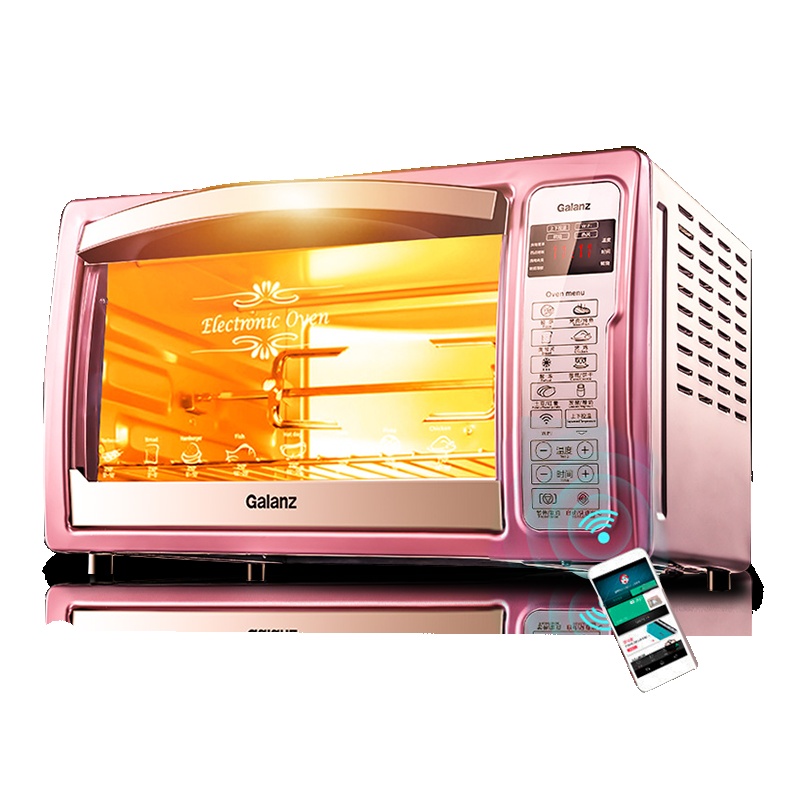 格兰仕(Galanz)电烤箱iK2R(TM) 可远程操控内置炉灯 上下独控温带旋叉3D热风循环低温发酵智能家用电烤箱