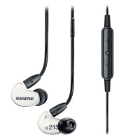 舒尔(SHURE) SE215M+ 白色 音乐耳机入耳式 隔音通用有线耳机hifi带麦耳塞