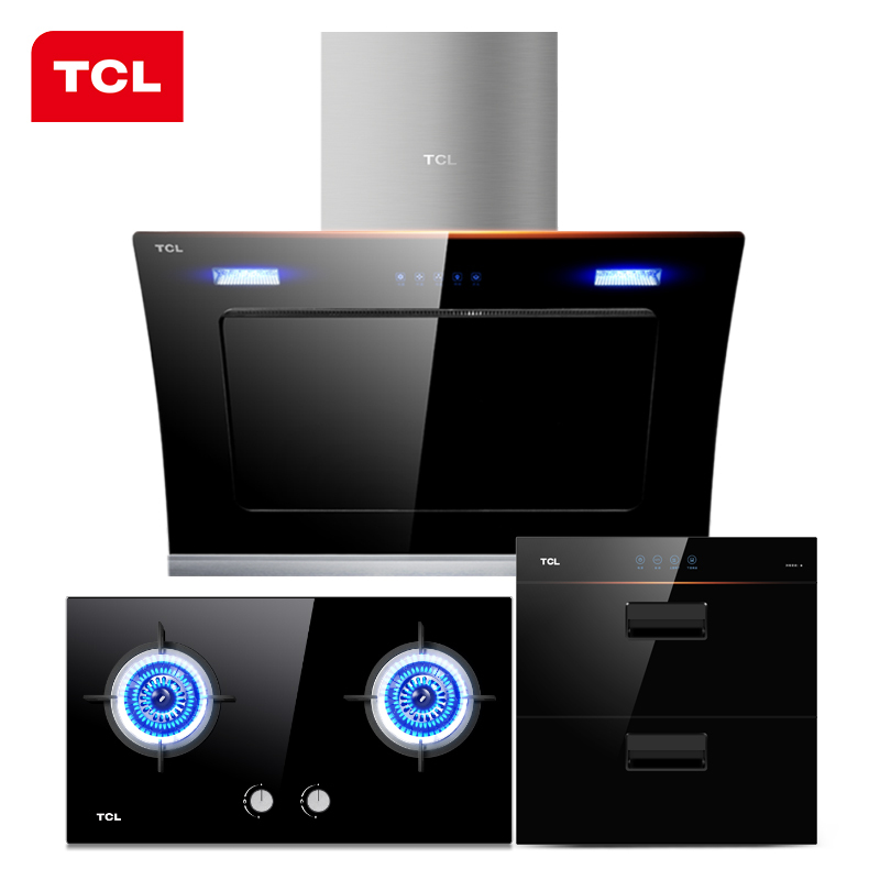 TCL烟灶套餐TYC930+B16+TX08A侧吸式 油烟机燃气灶保洁柜抽油烟机 触控式厨卫三件套16m³天然气/液化气