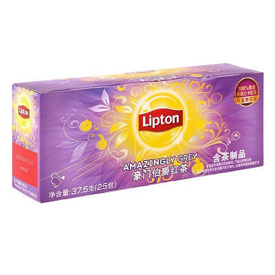 立顿Lipton 红茶 豪门伯爵红茶叶冲饮袋泡茶包1.5g*25包