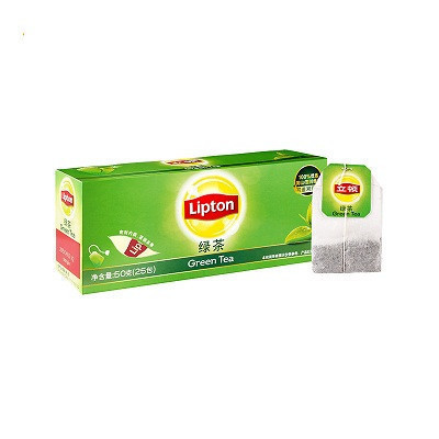 立顿Lipton 绿茶 茶叶 冲饮袋泡茶包2g*25包 办公室下午茶(新老包装随机发货)