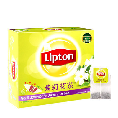 立顿Lipton 茉莉花茶 茶叶 100包200g 酒店 办公室下午茶茶包(新老包装随机发货)