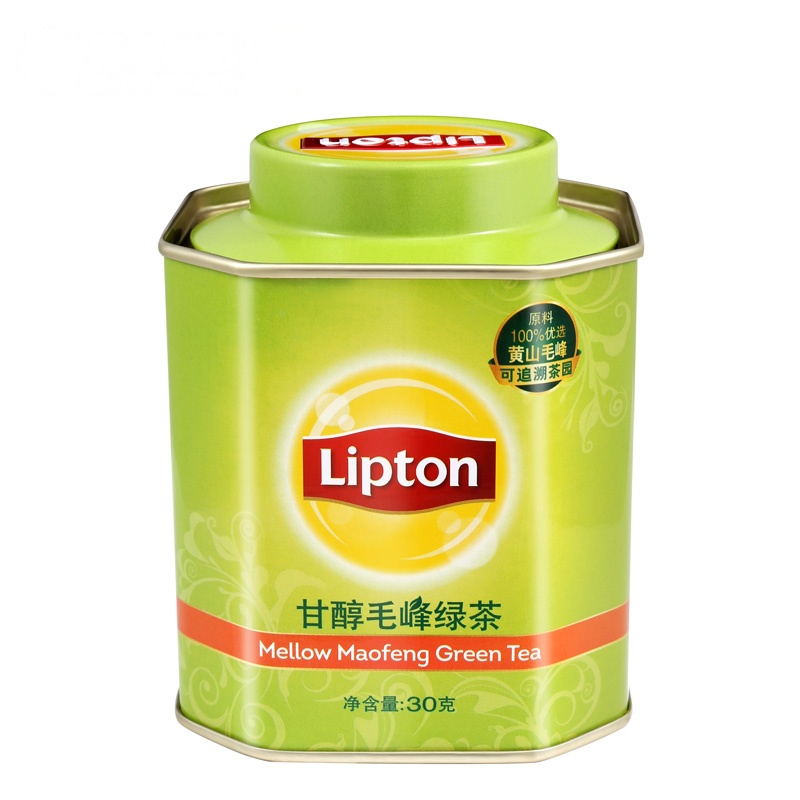 立顿(Lipton)甘醇毛峰绿茶30g 罐装 散茶 茶叶