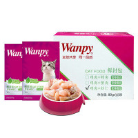 [苏宁超市]Wanpy猫用鸡肉+虾仁鲜封包0.8kg 宠物食品 宠物主食 猫零食湿粮罐头妙鲜猫粮包幼猫