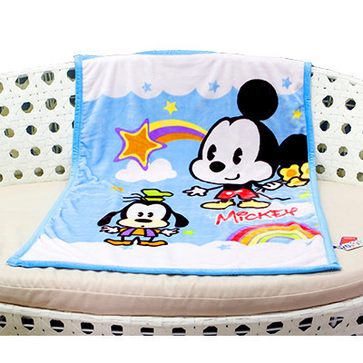 Disney/迪士尼婴儿毛毯新生儿童超柔双层拉舍尔毯子宝宝礼盒100*140cm